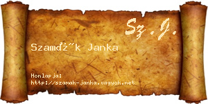 Szamák Janka névjegykártya